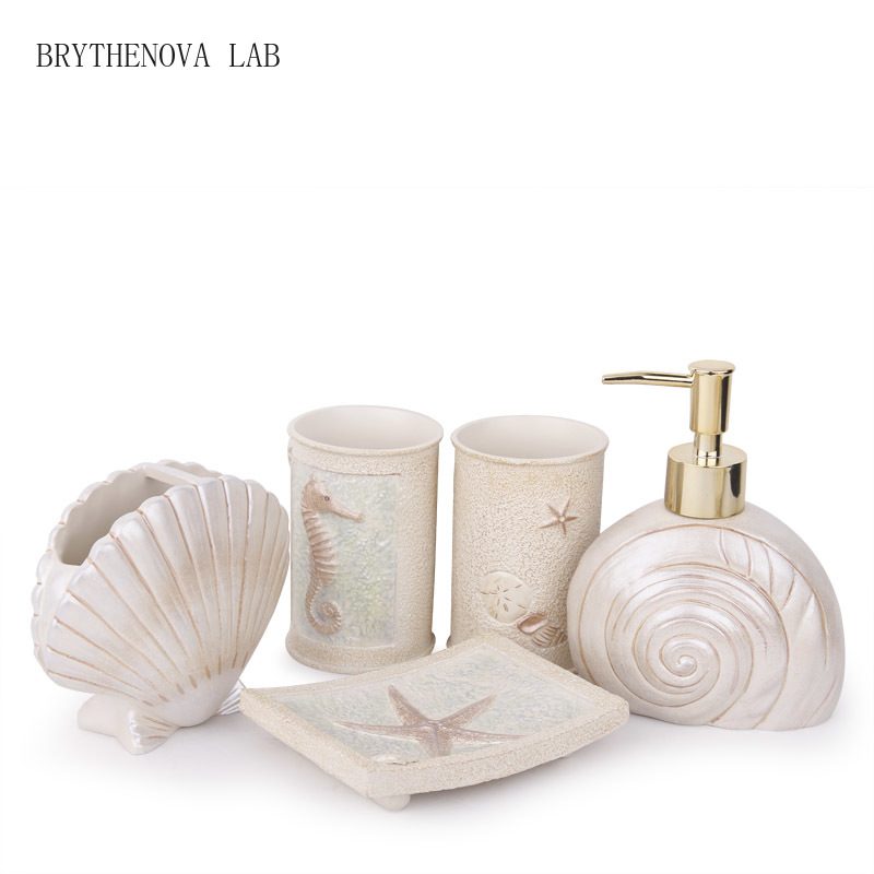 Home Essentials Bathroom Accessories - European-Style Bathroom Essentials: 5-Piece Bathroom Set
