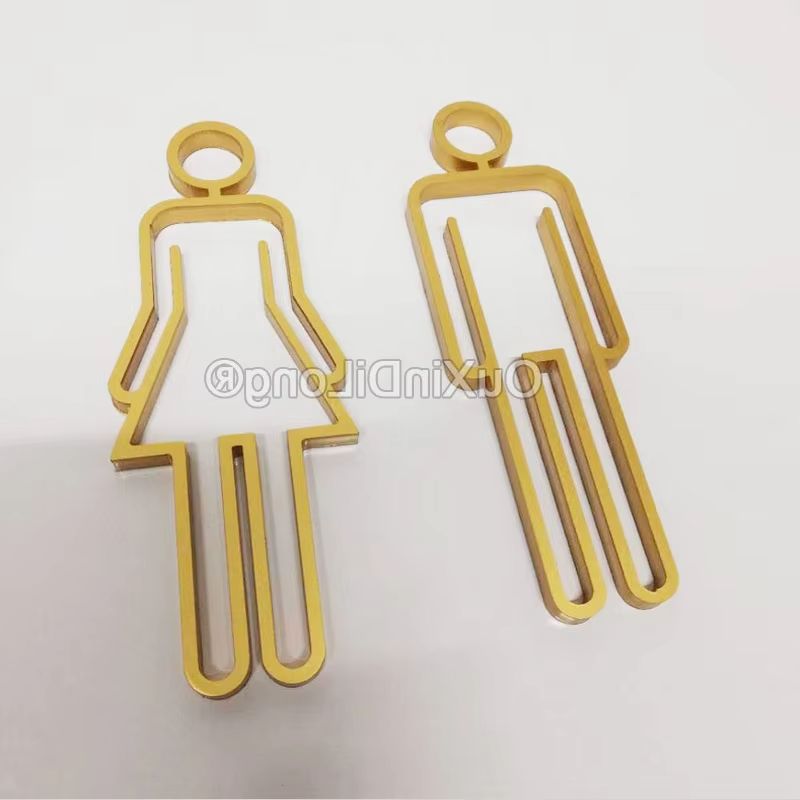 Home Bathroom Door Signs - Hollow Acrylic Toilet Symbol Back Adhesive