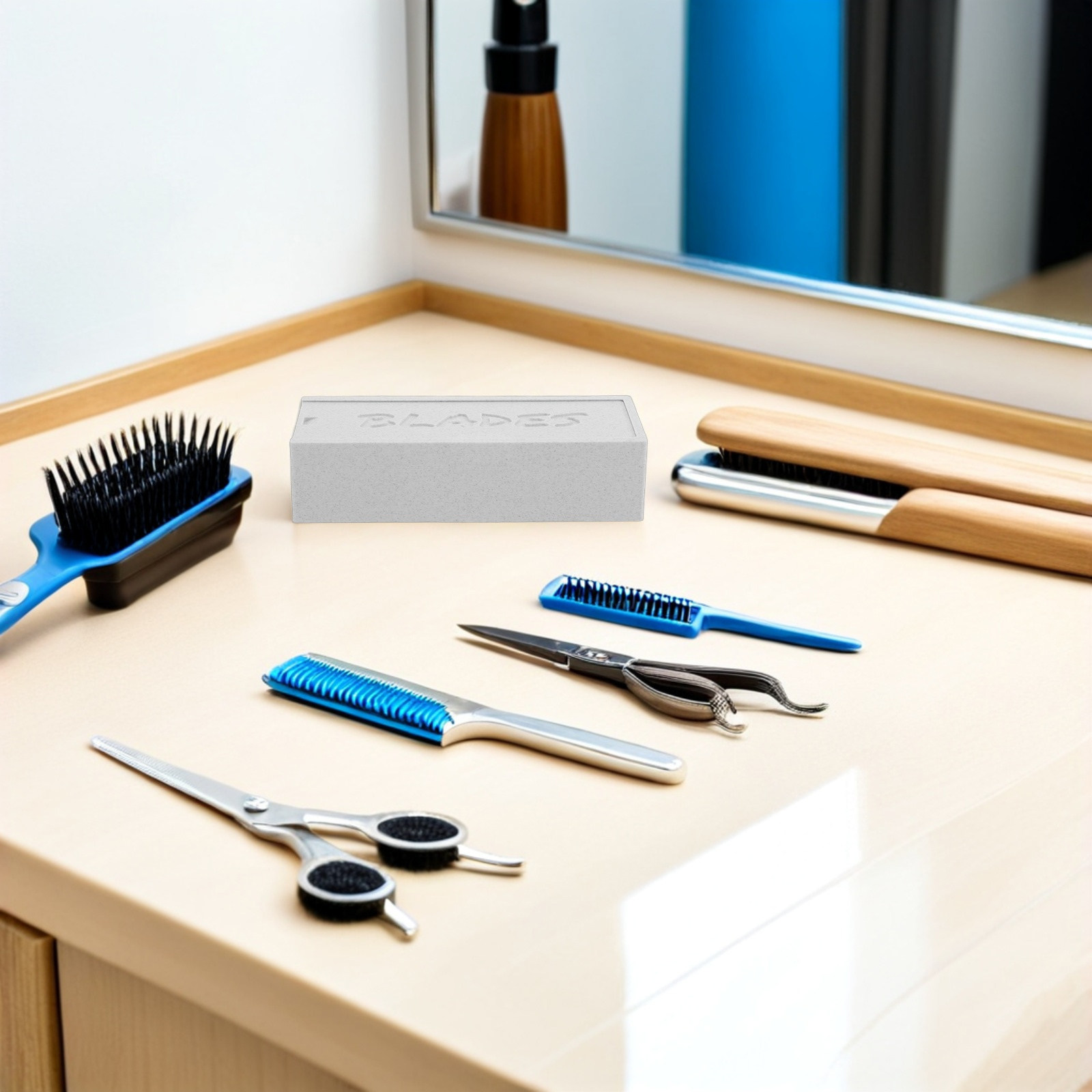 Home One Bathroom - White Double Compartment Clipper Blade Storage