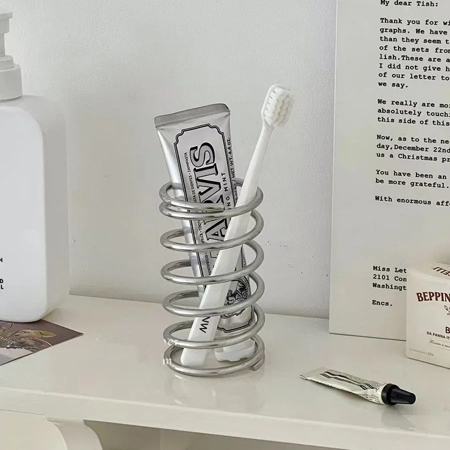 Tiny Home Bathroom Kit - Stainless Steel Toothbrush Holder Metal Bathroom