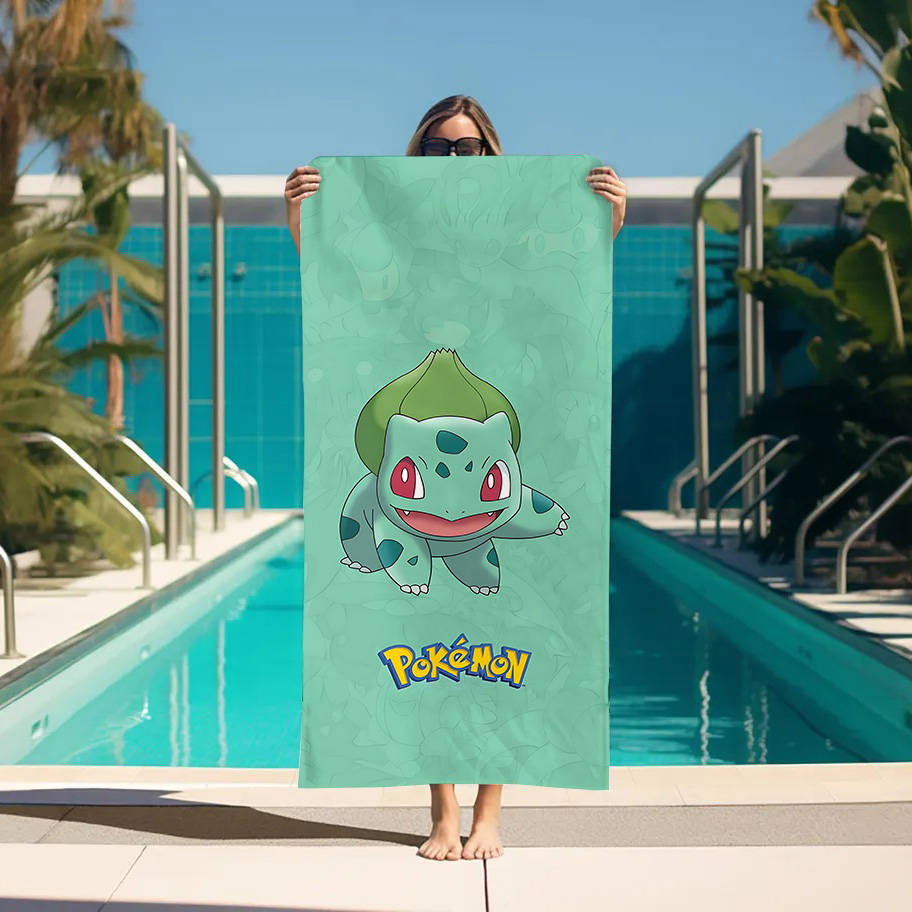 Home Essentials Bathroom Accessories - 1pc Large Pokemon Bath Towel Set,