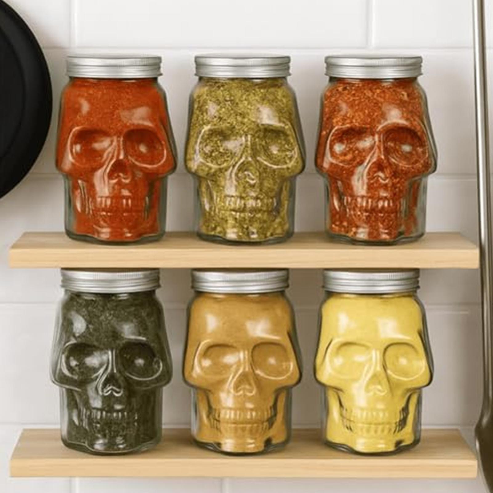 Bath Salts Jar - 500ml/800ml Reusable Skull Jars Spooky Decor