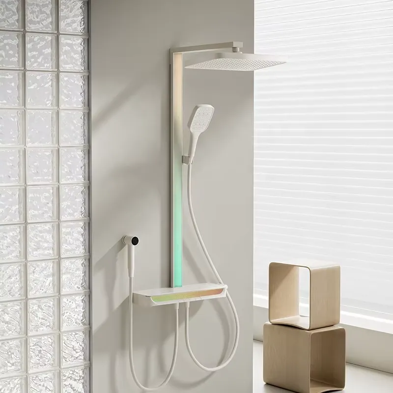 Home Bathroom - Brass Digital Waterfall Shower Set Wall