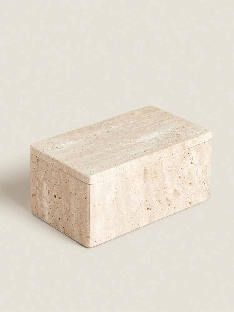 Bath Salts Jar - Travertine Storage Container for Jewelry Marble