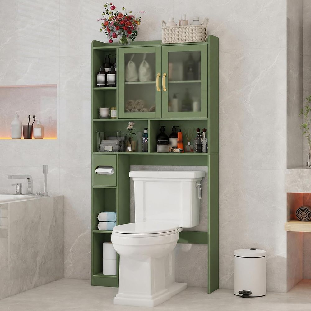 Home Bathroom - Space-Saving Acrylic Over-the-Toilet Storage Cabinet for