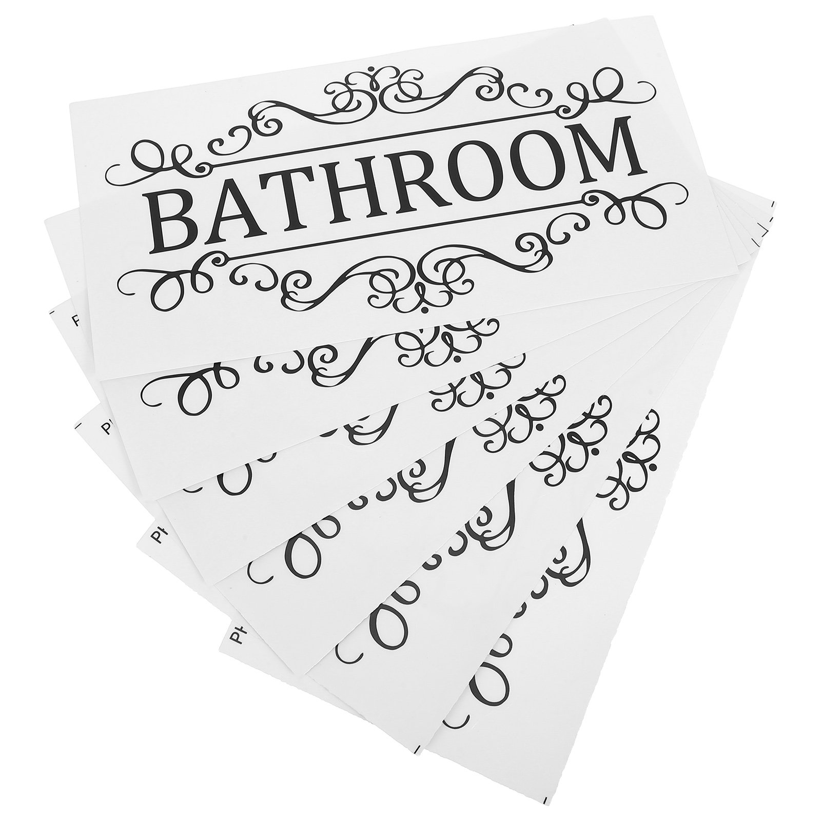 Home Bathroom Door Signs - 6Pcs Minimalist Rectangle Door Sign Stickers