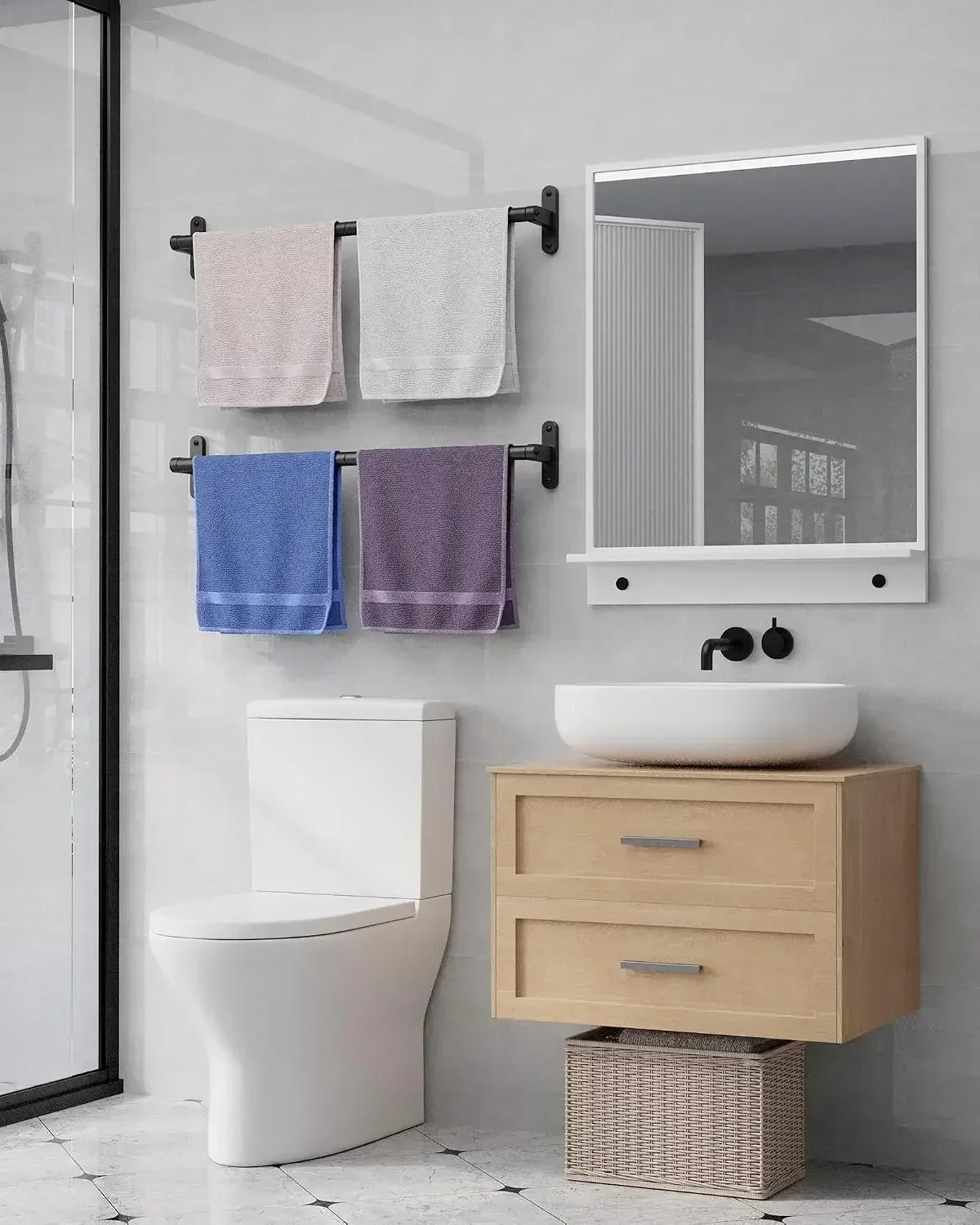 Matte Black Towel Rack for Bat - Home Essentials Bathroom Accessories 评论和价格