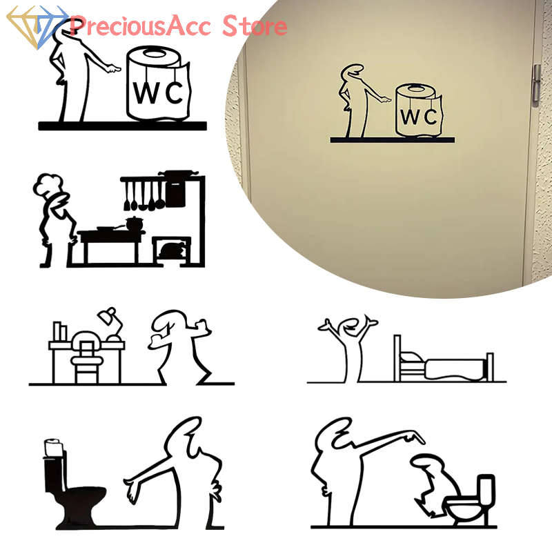 La Linea Minimalist Line Art S - Home Bathroom Door Signs 评论和价格