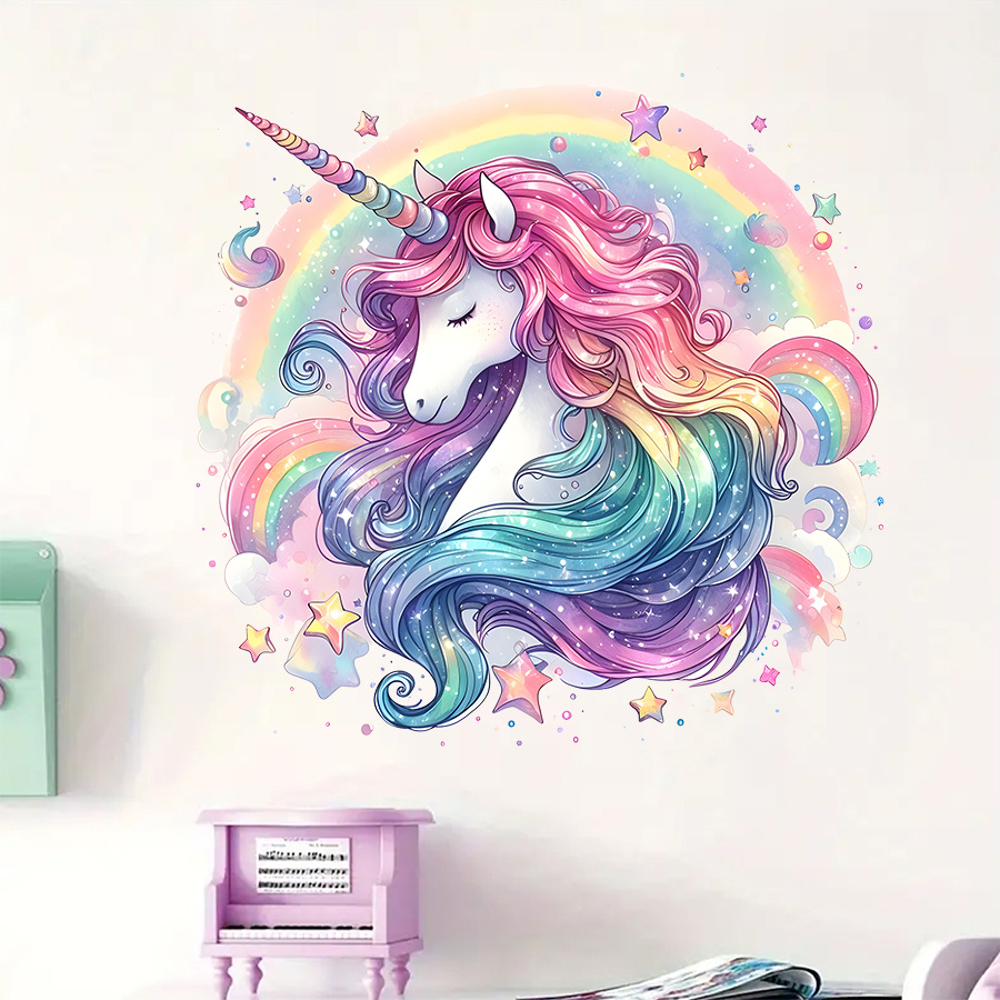 1Pc Charming Unicorn and Rainb - Home One Bathroom 评论和价格