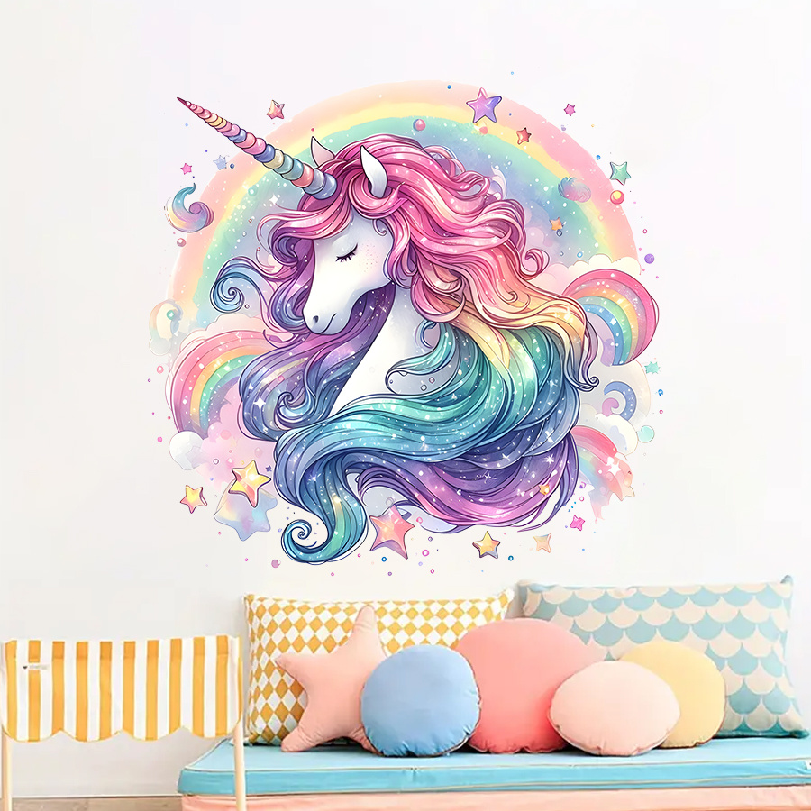 1Pc Charming Unicorn and Rainb - Home One Bathroom 评论和价格