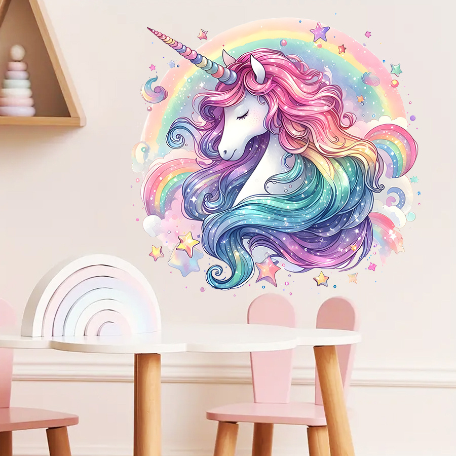 1Pc Charming Unicorn and Rainb - Home One Bathroom 评论和价格