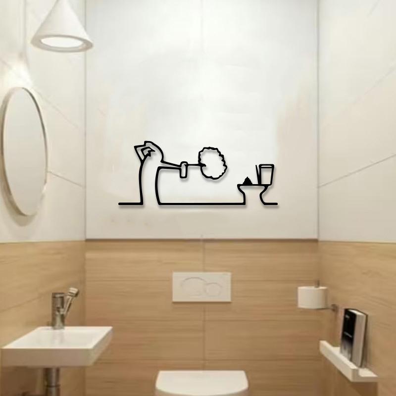 New Minimalist Line Metal Bath - Home Bathroom Door Signs 评论和价格