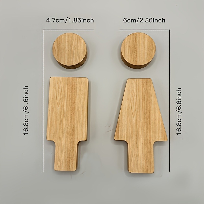 2PCS Wooden Bathroom Sign for  - Home Bathroom Door Signs 评论和价格