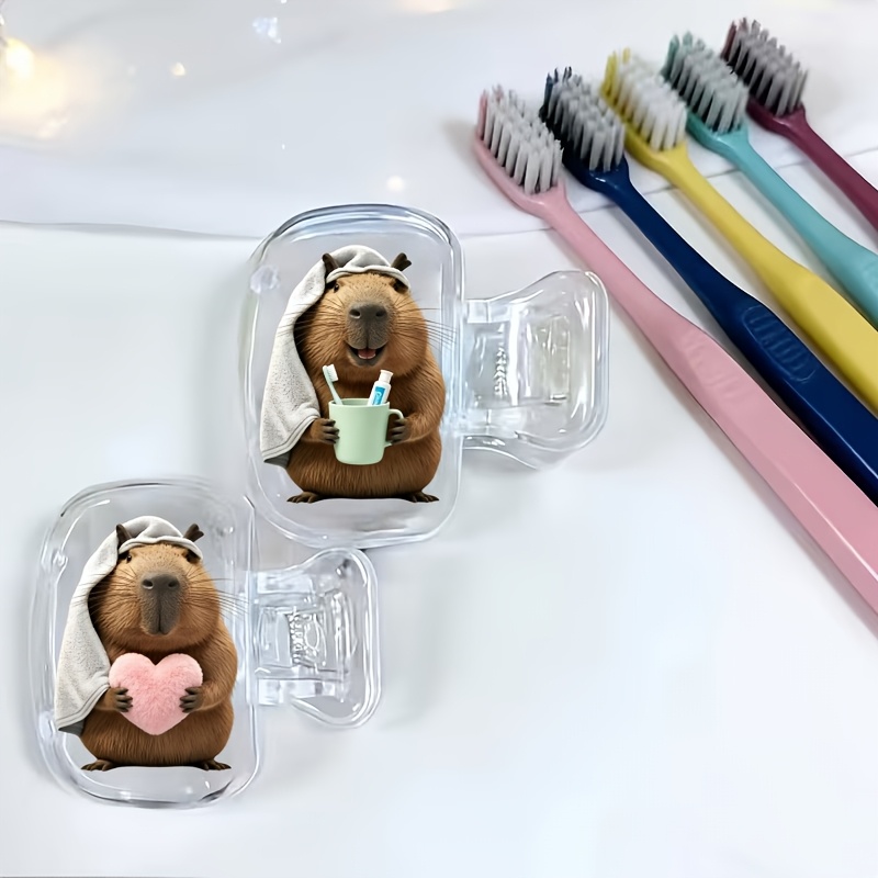 2pcs Capybara Holding Heart An - Home Essentials Bathroom Accessories 评论和价格