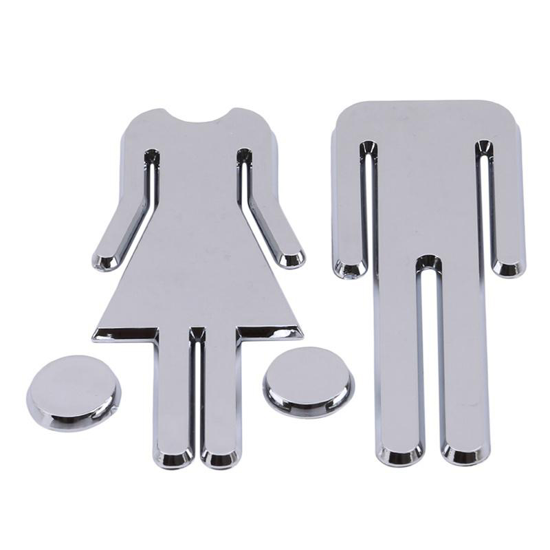 3D Acrylic Mirror Toilet Door  - Home Bathroom Door Signs 评论和价格