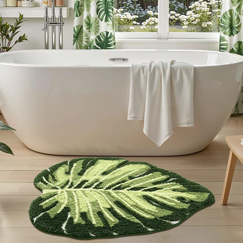 VIKAMA Non-Slip Bath Mat Green - Zara Home Bathroom Rug 评论和价格