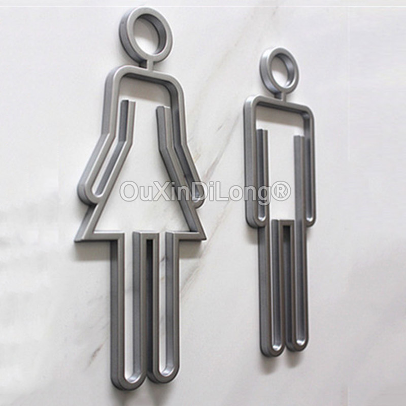 Hollow Acrylic Toilet Symbol B - Home Bathroom Door Signs 评论和价格
