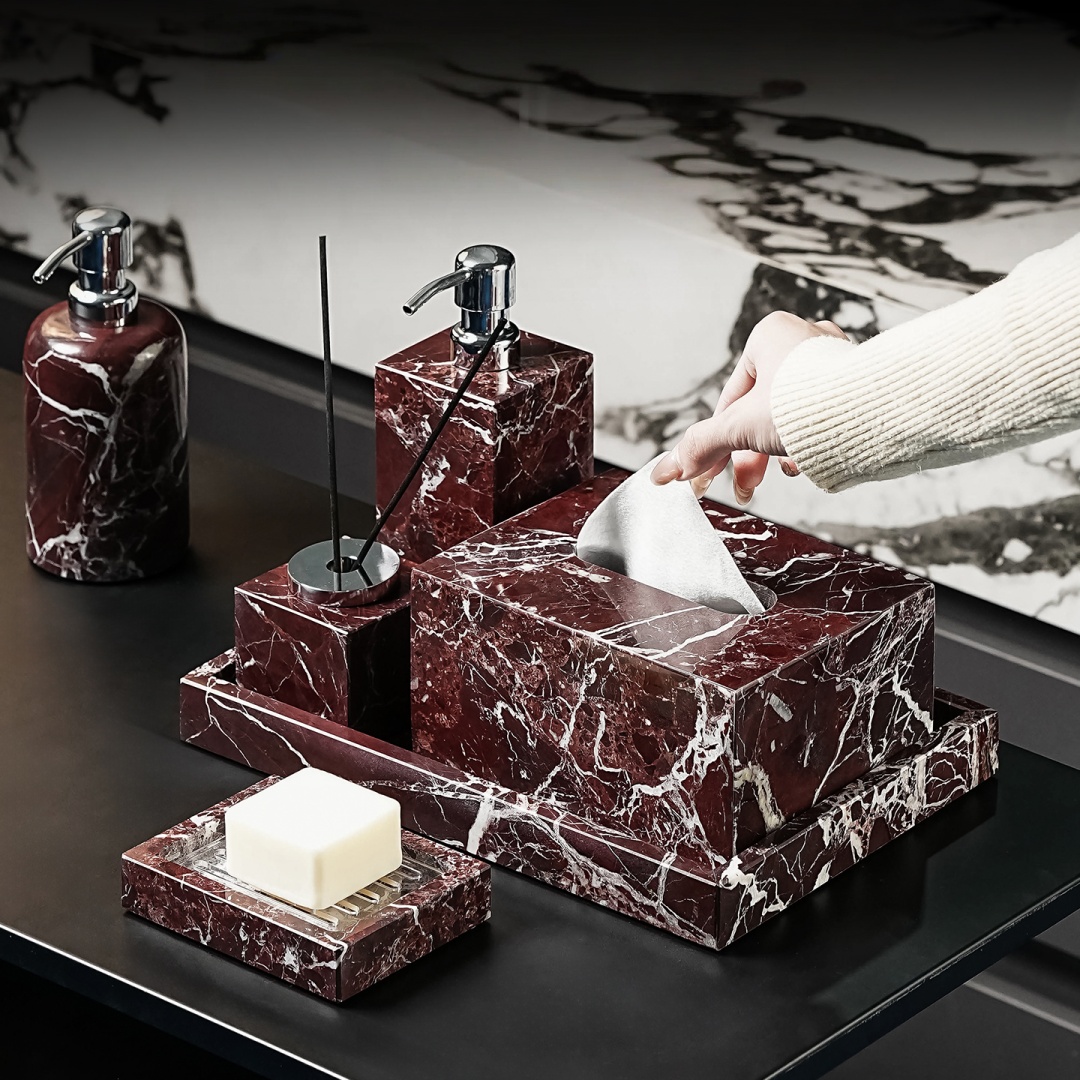 Luxury Natural Marble Rosa Lev - Tiny Home Bathroom Kit 评论和价格