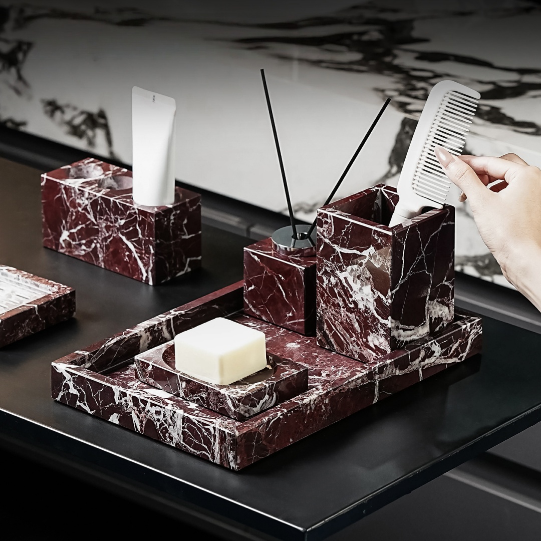 Luxury Natural Marble Rosa Lev - Tiny Home Bathroom Kit 评论和价格