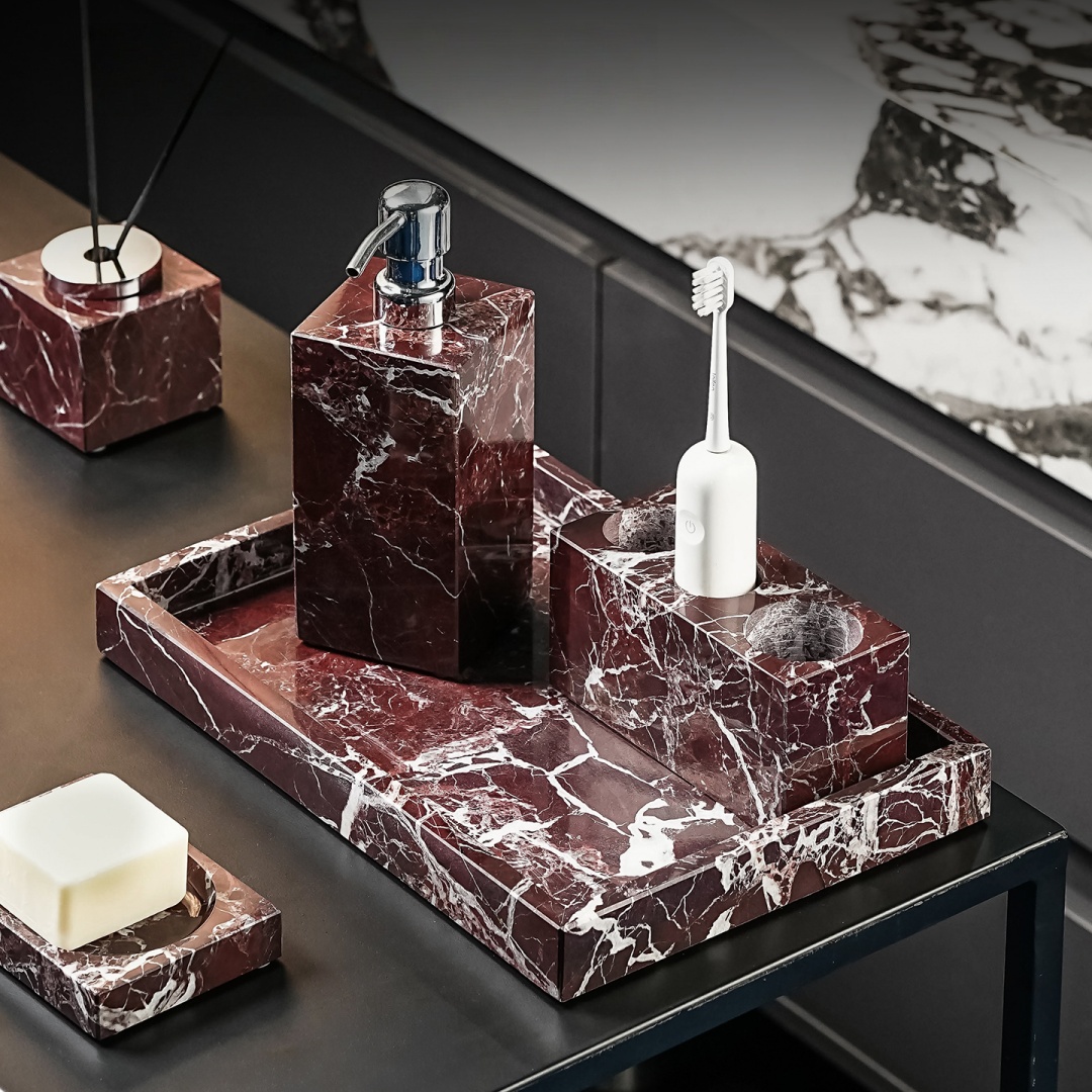 Luxury Natural Marble Rosa Lev - Tiny Home Bathroom Kit 评论和价格