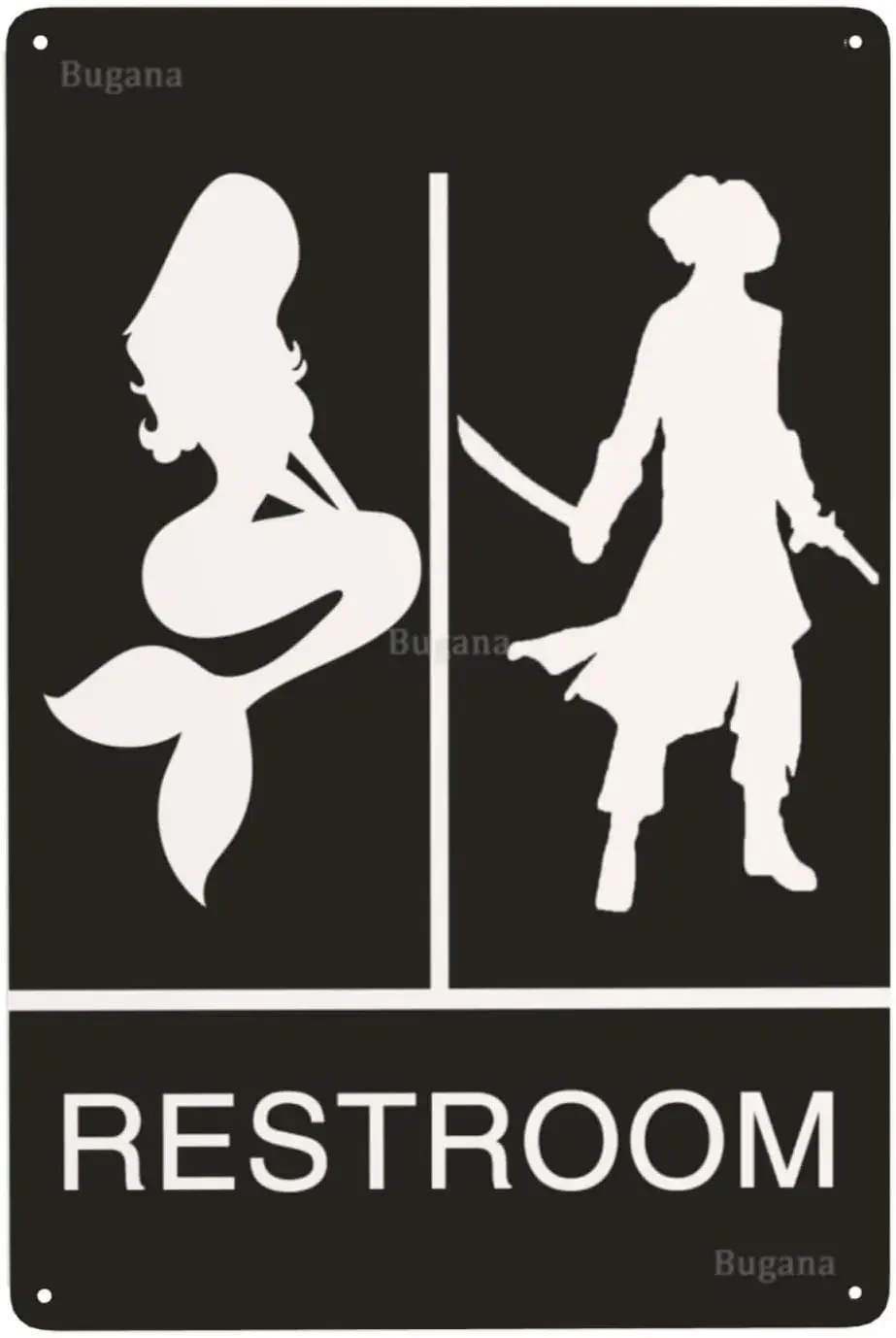 Mermaid Pirate Restroom Vintag - Home Bathroom Door Signs 评论和价格