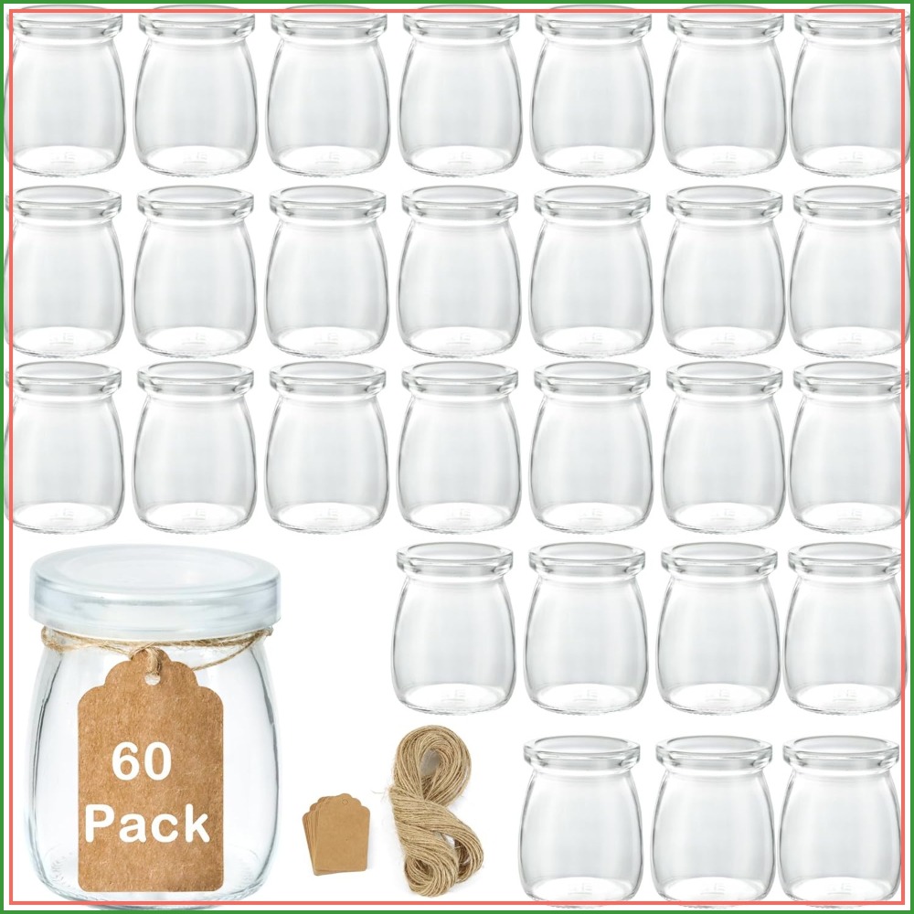 60 Pack 3.4 oz Mini Glass Jars - Bath Salts Jar 评论和价格