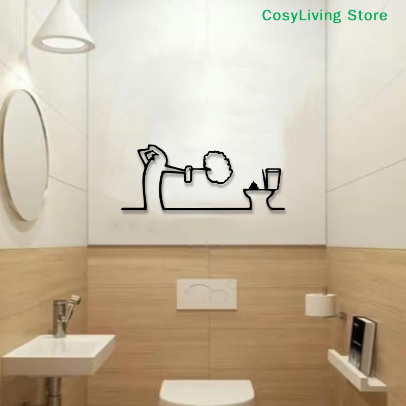 Metal Minimalist Line Bathroom - Home Bathroom Door Signs 评论和价格