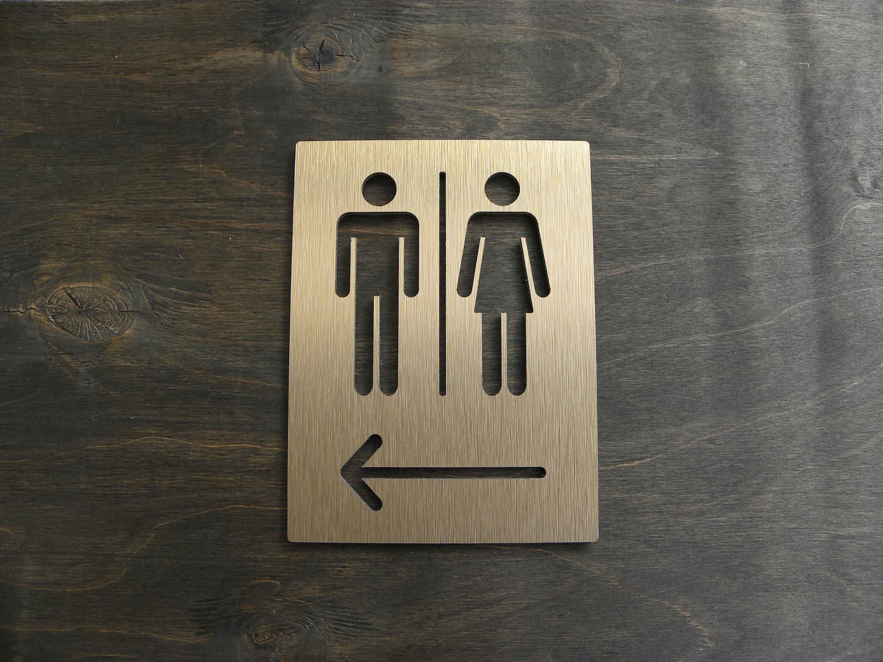 Aluminum Alloy Metal Black Gol - Home Bathroom Door Signs 评论和价格