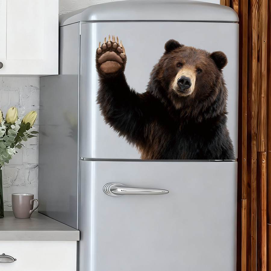 1Pc Lifelike Bear Wall Sticker - Home One Bathroom 评论和价格