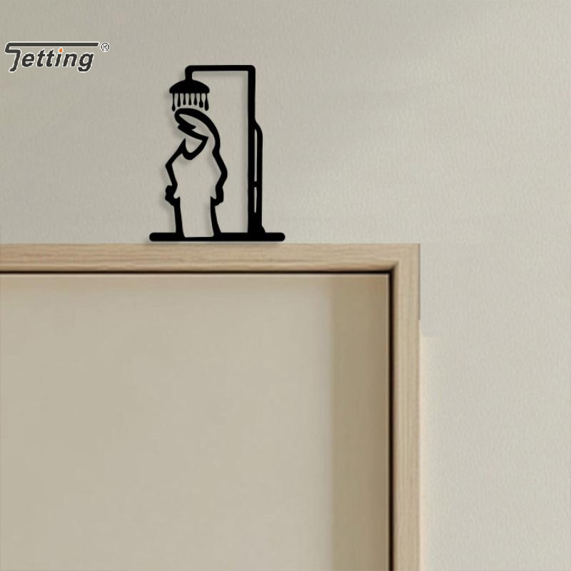 Black Shower Figure Wall Decor - Home Bathroom Door Signs 评论和价格
