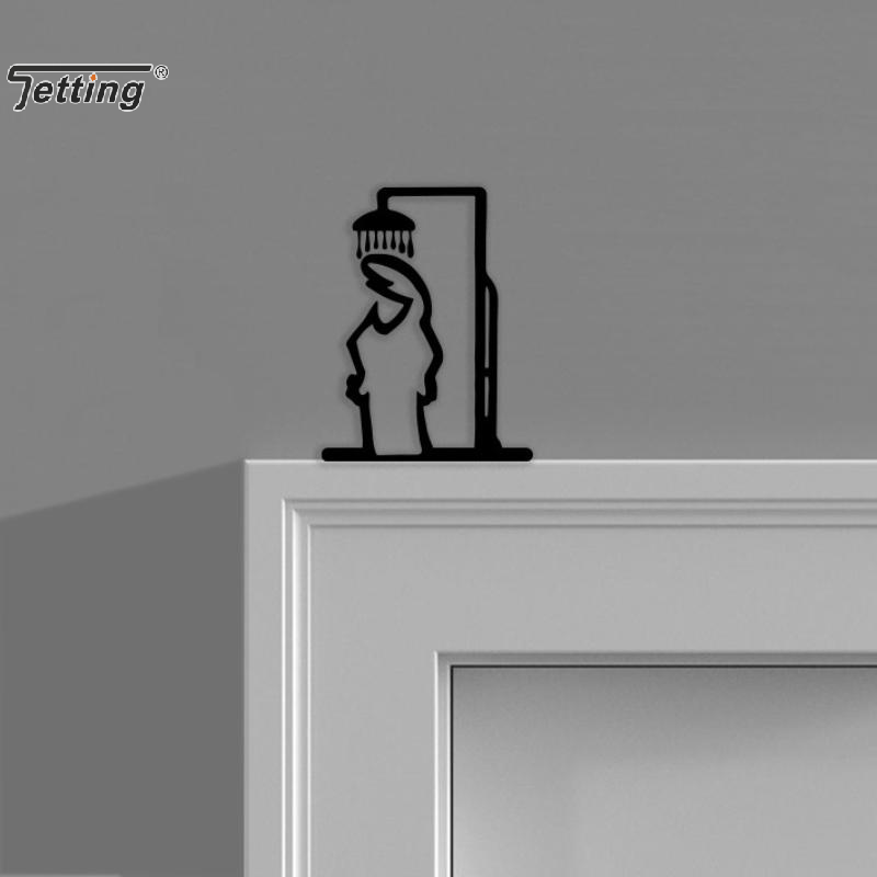 Black Shower Figure Wall Decor - Home Bathroom Door Signs 评论和价格