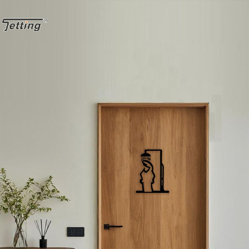 Black Shower Figure Wall Decor - Home Bathroom Door Signs 评论和价格