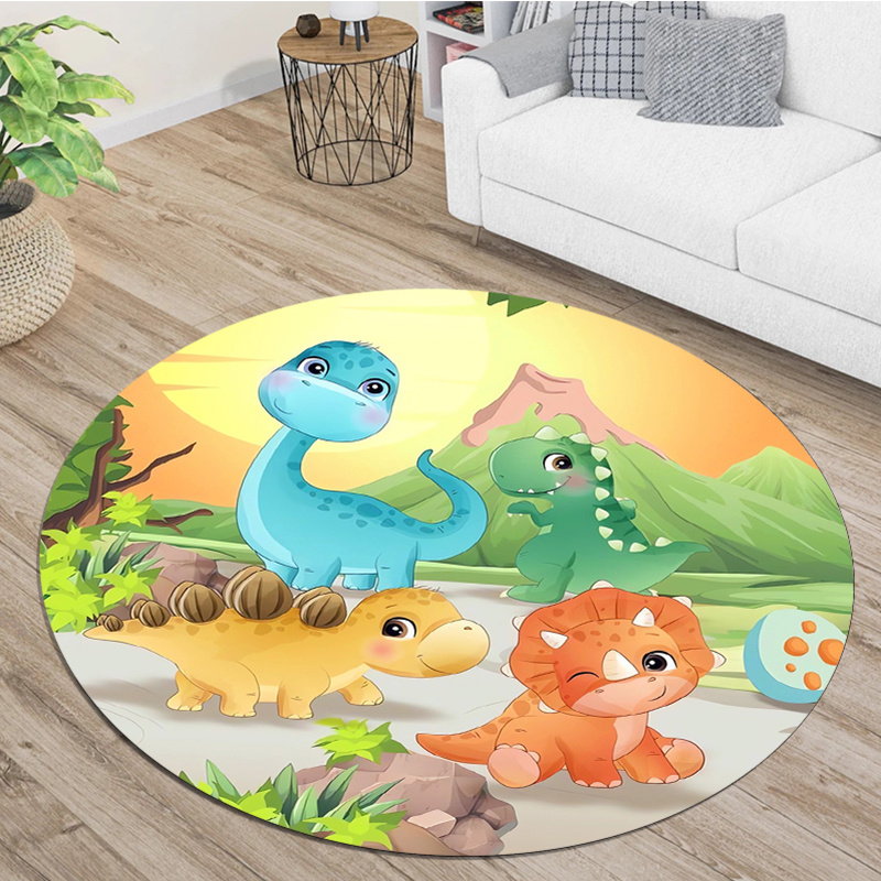 Cute Cartoon Dinosaur Mountain - Zara Home Bathroom Rug 评论和价格