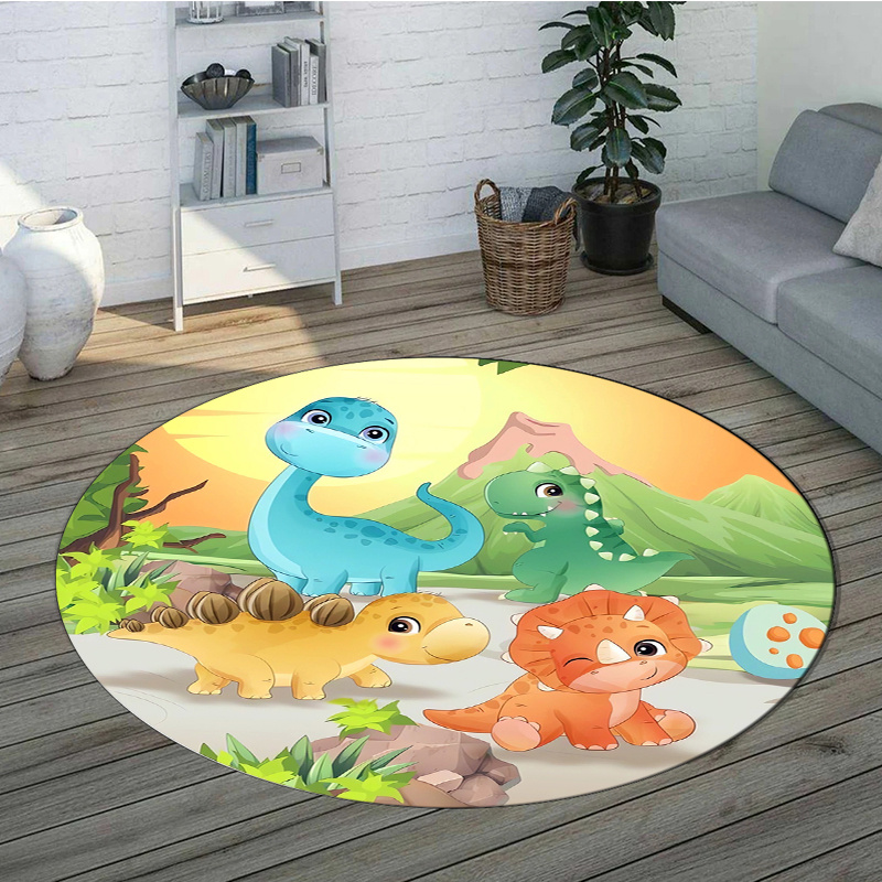 Cute Cartoon Dinosaur Mountain - Zara Home Bathroom Rug 评论和价格