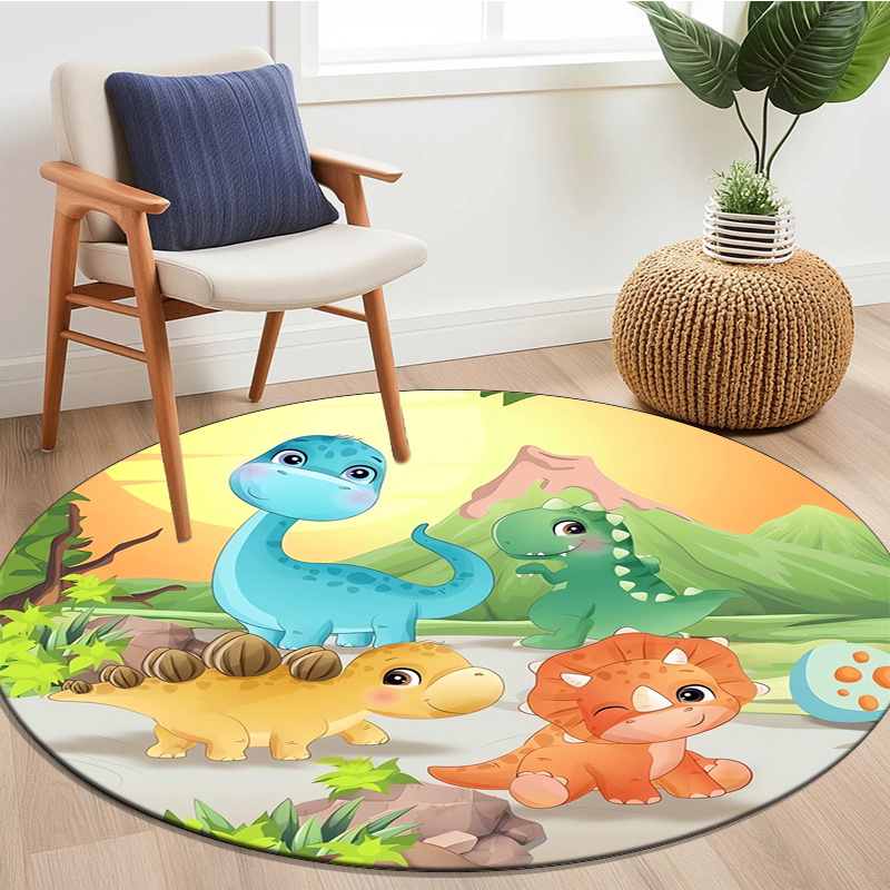 Cute Cartoon Dinosaur Mountain - Zara Home Bathroom Rug 评论和价格