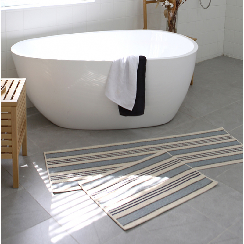 VIKAMA Korean Minimalist Strip - Zara Home Bathroom Rug 评论和价格