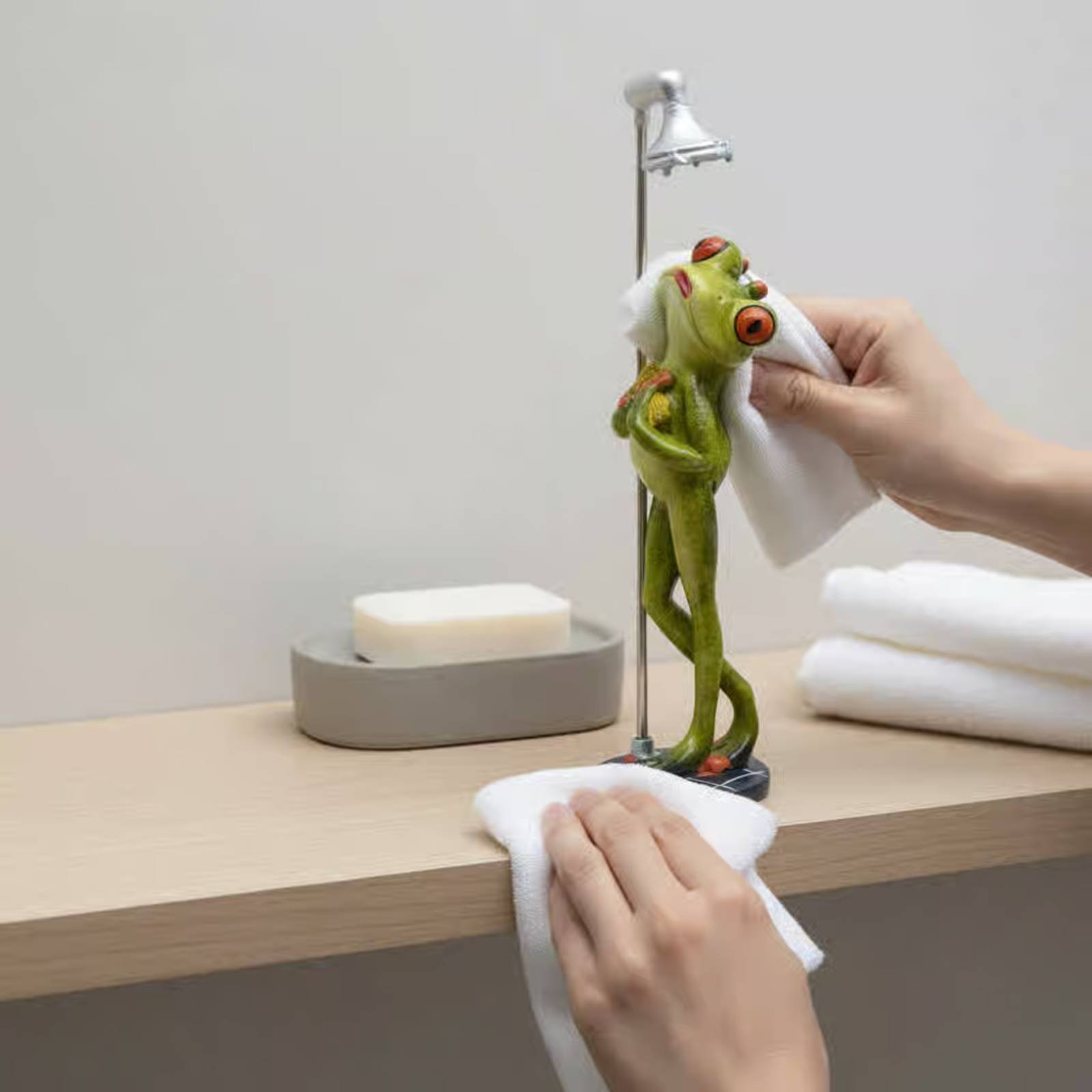 Showering Frog Figurine Great  - Home Bath 评论和价格