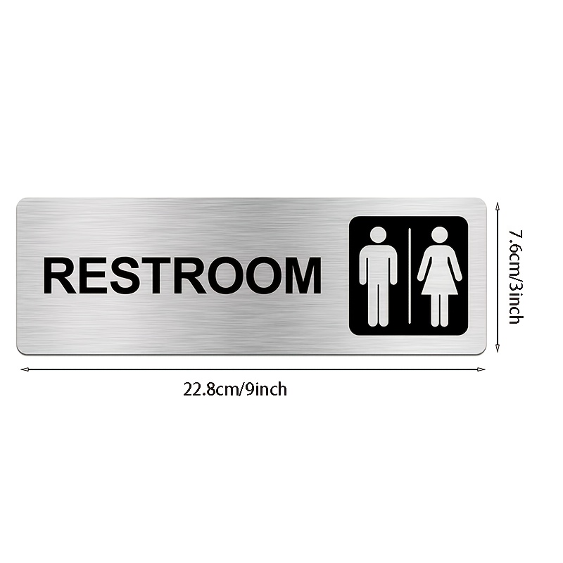 1Pcs Brushed Metal Restroom Si - Home Bathroom Door Signs 评论和价格