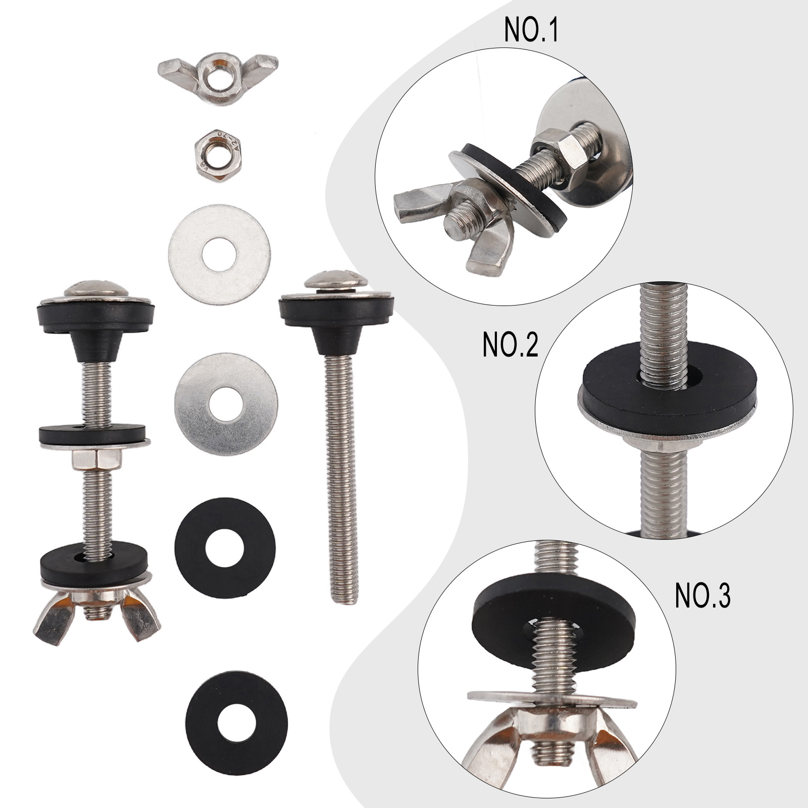 2pcs Toilet Tank To Bowl Bolt  - Tiny Home Bathroom Kit 评论和价格