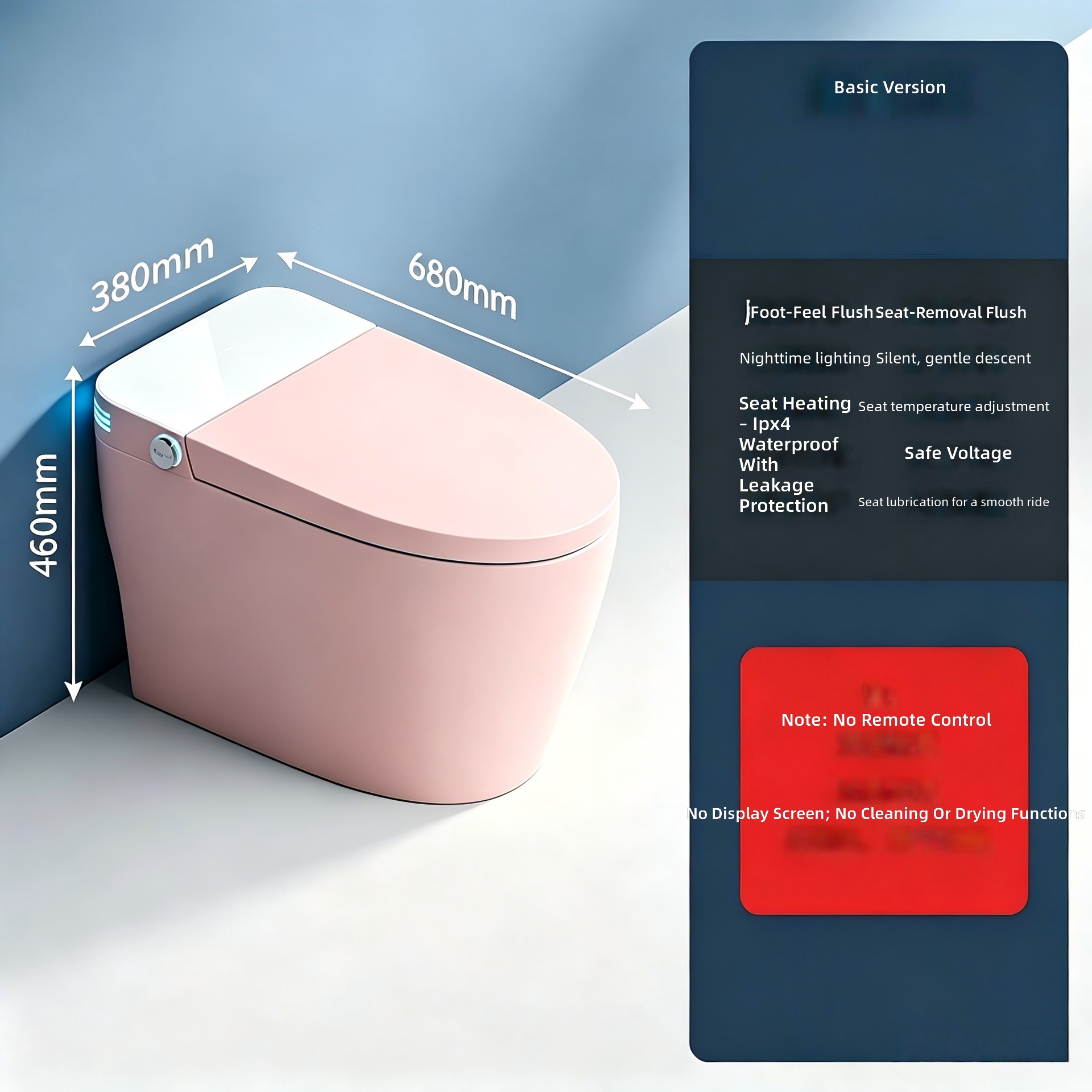 Smart Toilet, Pink, All-in-1 A - Home Bathroom 评论和价格