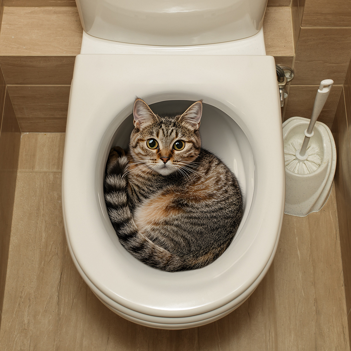 3D Funny Cat Toilet Sticker Ba - Tiny Home Bathroom Kit 评论和价格