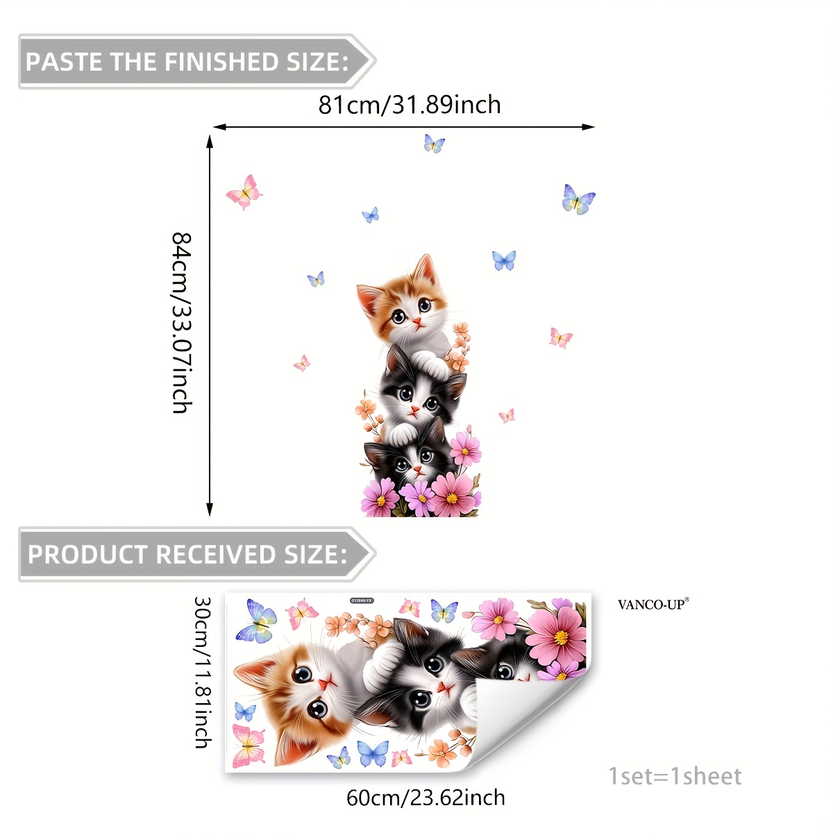 1Pc Cute Kitten Jenga Butterfl - Home One Bathroom 评论和价格