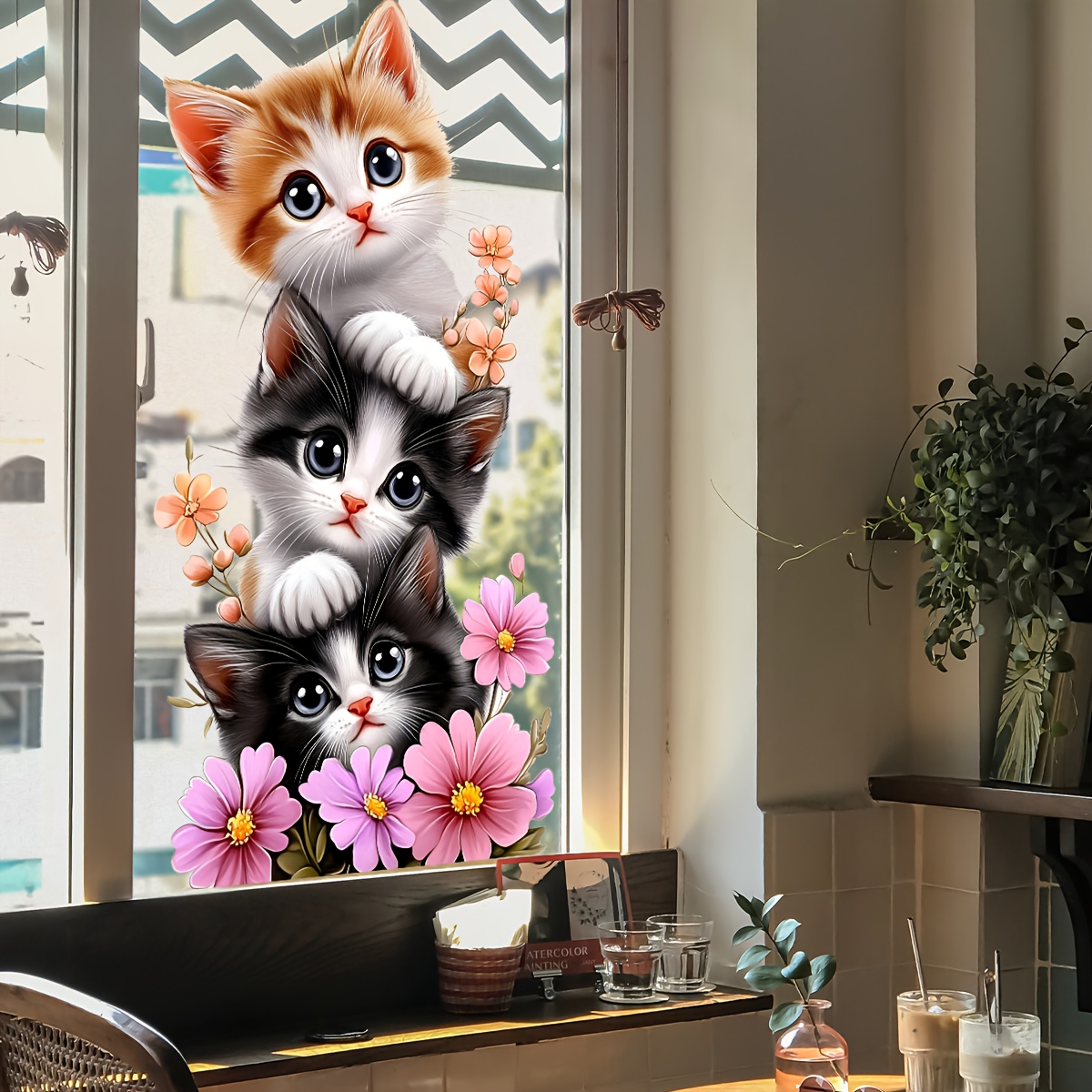 1Pc Cute Kitten Jenga Butterfl - Home One Bathroom 评论和价格