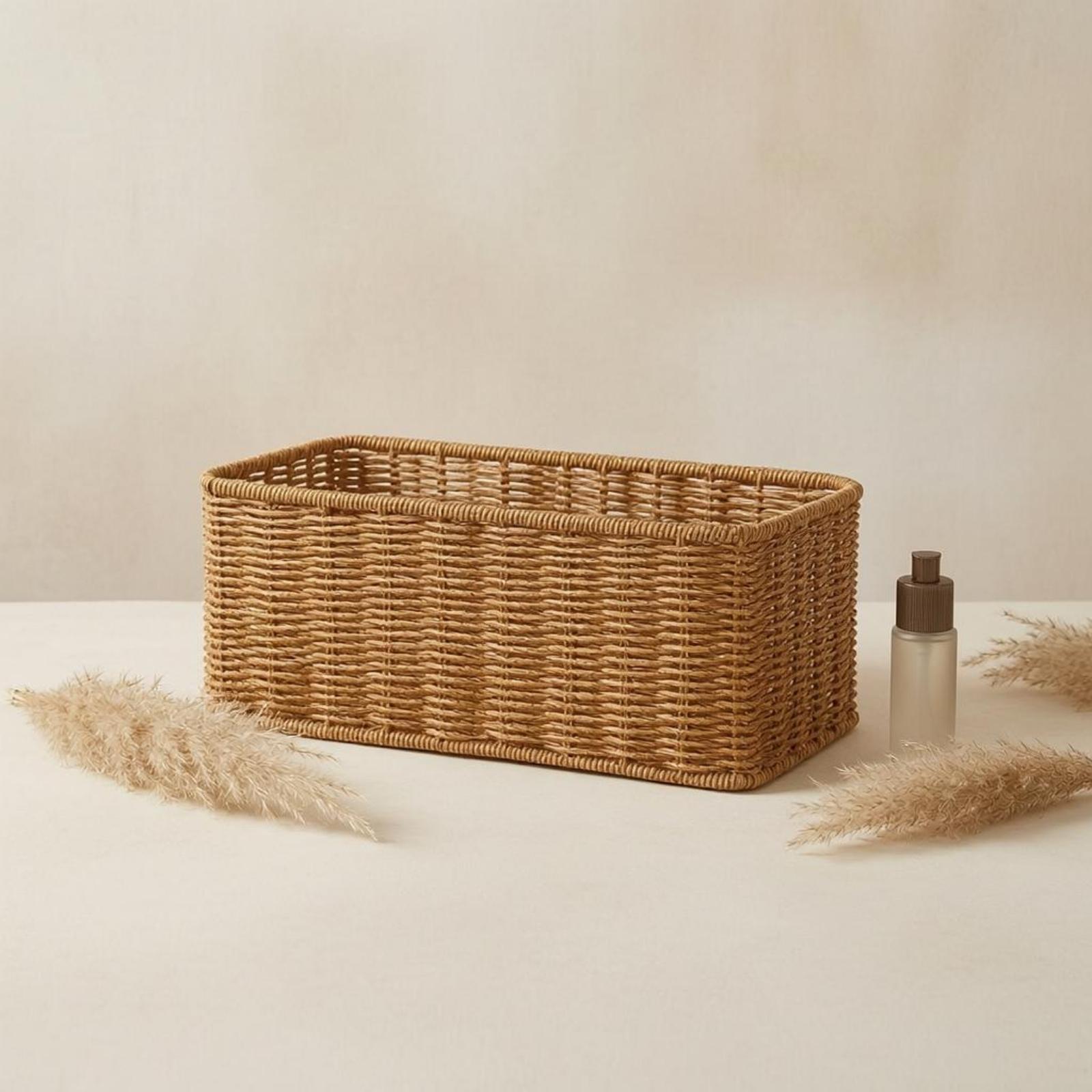 Plastic Rattan Bathroom Storag - Home Essentials Bathroom Accessories 评论和价格